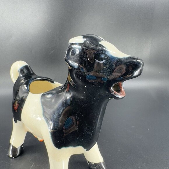 Vintage Cow Creamer Black and White Ceramic Mug Whimsical Houseware Decor VTG - Picture 9 of 14